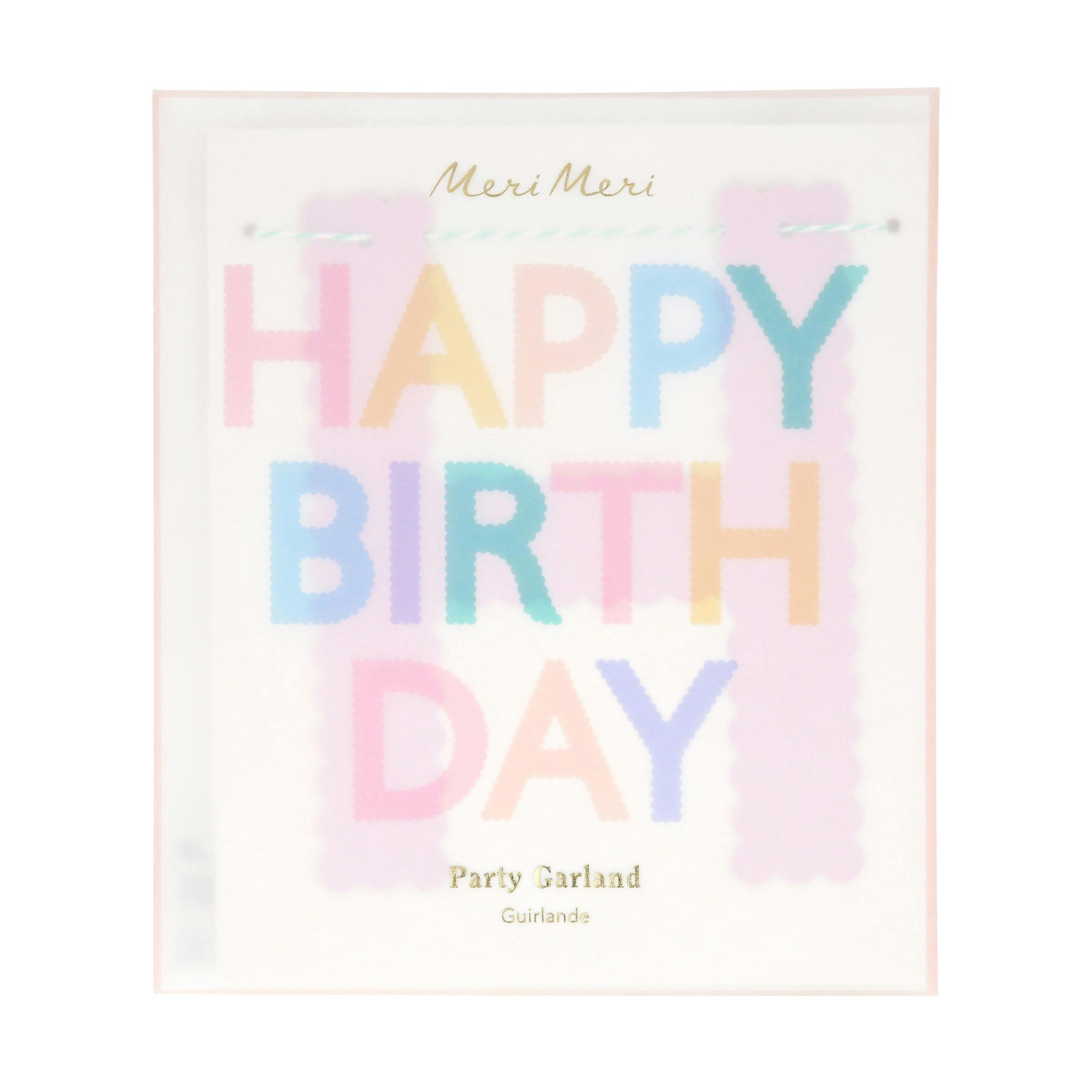 Scallop Pastel Happy Birthday Garland