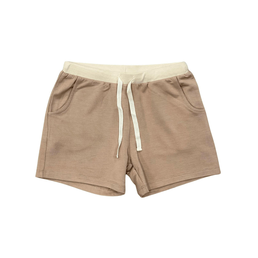 Boys Terry Sweatshorts in Taupe