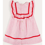 Lawrence Striped Ruffle Bib Sleeveless Dress in Red (12mths-8yrs)