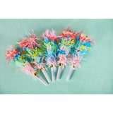 Packed Party Fringe Party Blowers Set of 6 - Multicolor Rainbow Fringe Noise Makers for Birthdays New Year's Eve and Party Favors