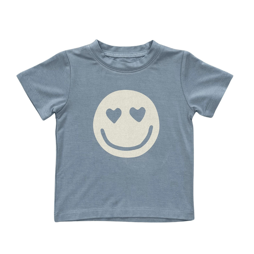 Boys Short Sleeve Tee in Heart Eyes Smile Face