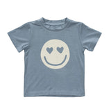 Boy's Short Sleeve Tee Heart Eyes Smile Face