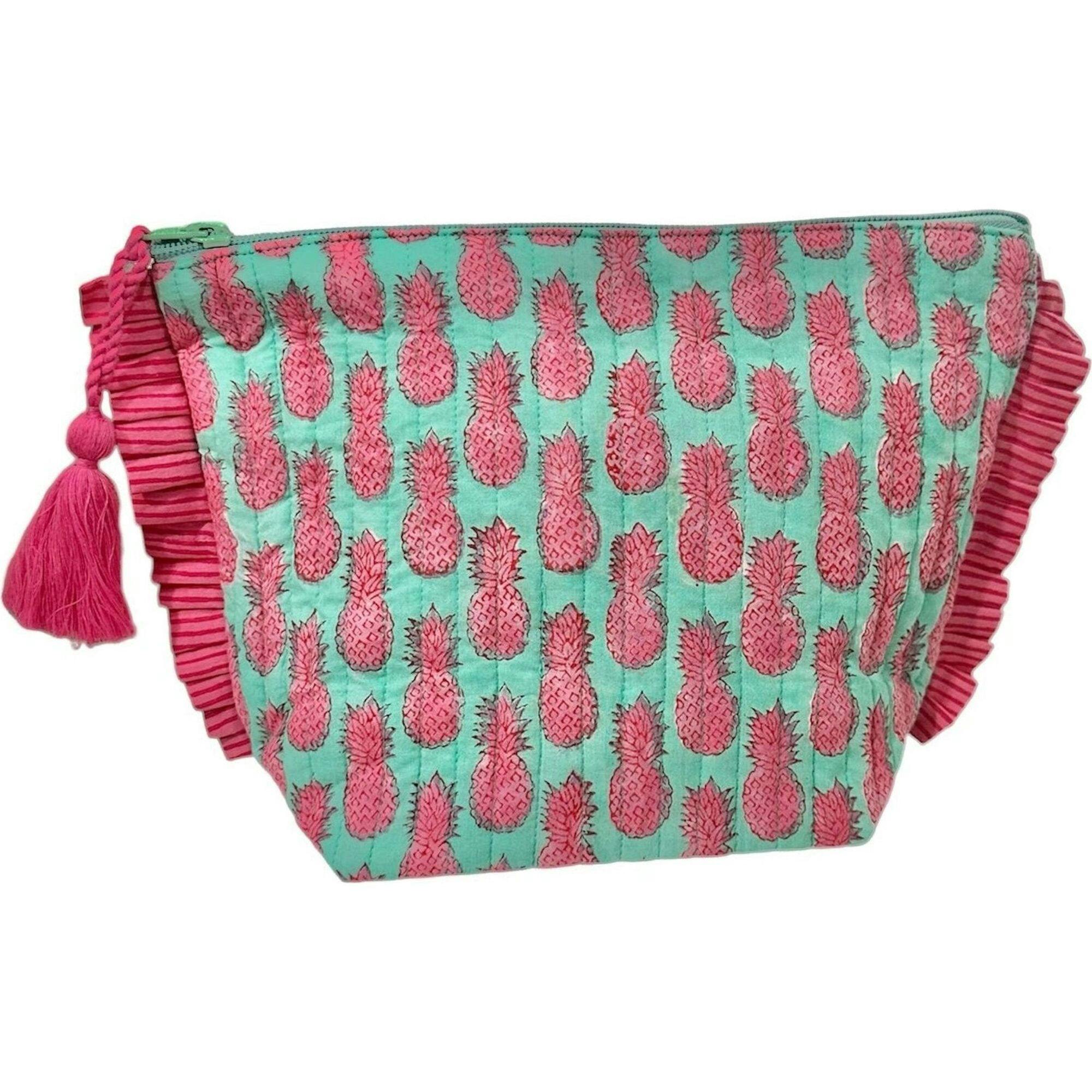 La Plage Ruffle Pouch Pineapple Crush Pink