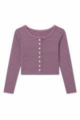 Marni Mauve and Navy Stripe Button Down