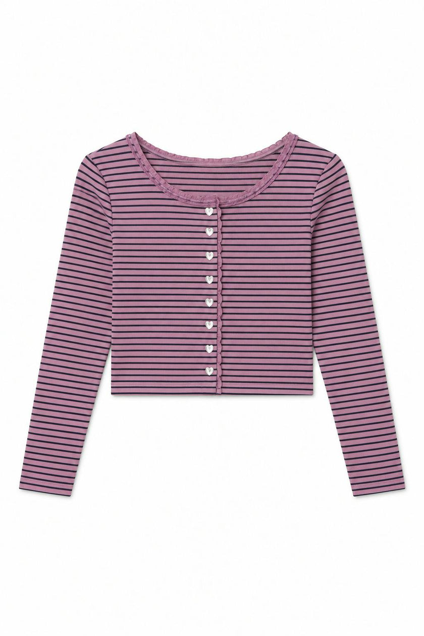 Marni Mauve and Navy Stripe Button Down
