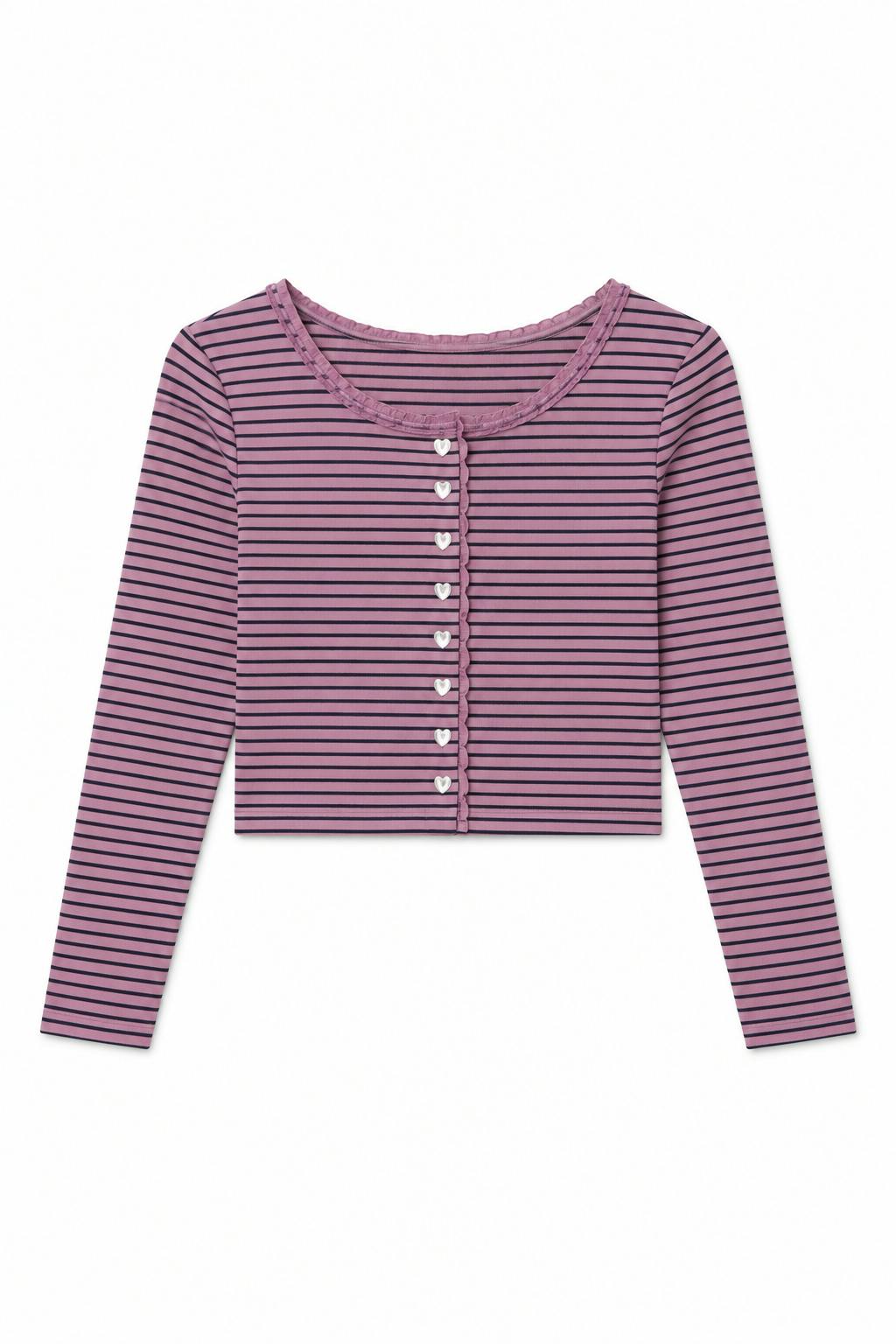 Marni Mauve and Navy Stripe Button Down