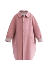 Pink Wool Coat with Peter Pan Collar