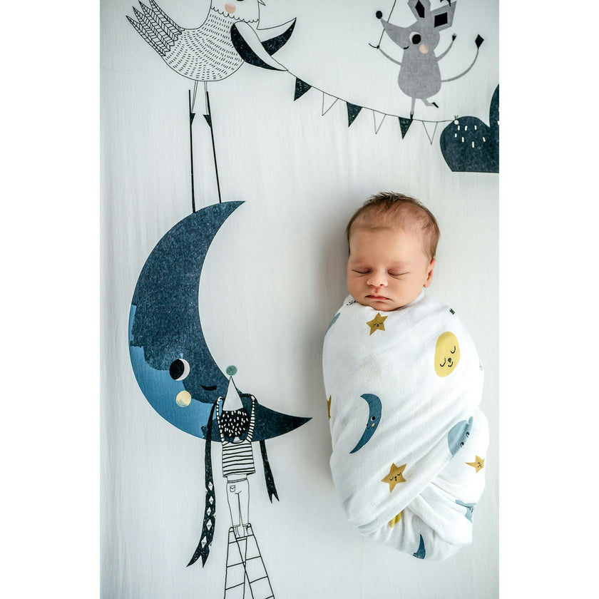 Moon and Stars Bamboo Swaddle