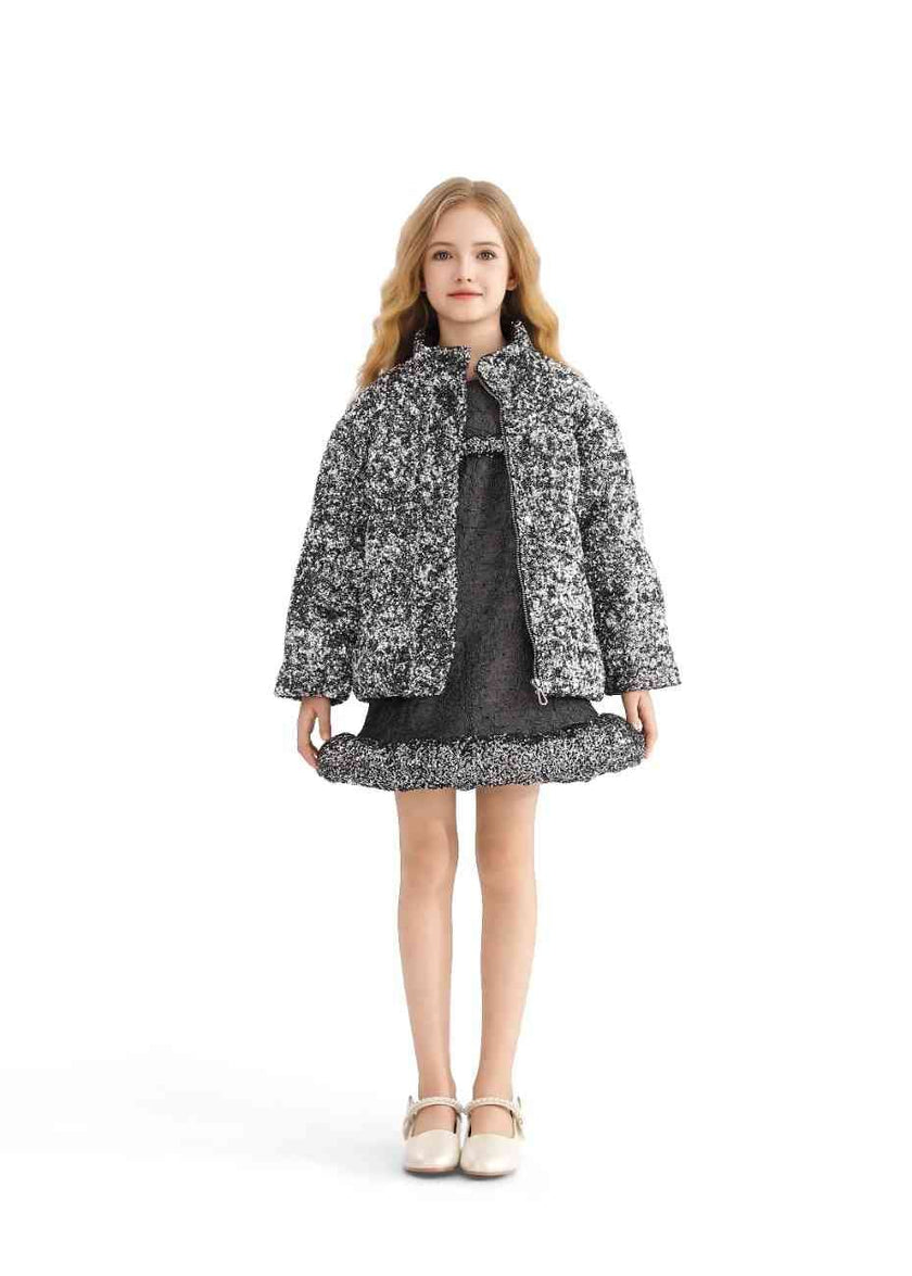 Black Glitter Puffer Jacket