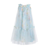 Blue Rosamira Floral Tulle Dress