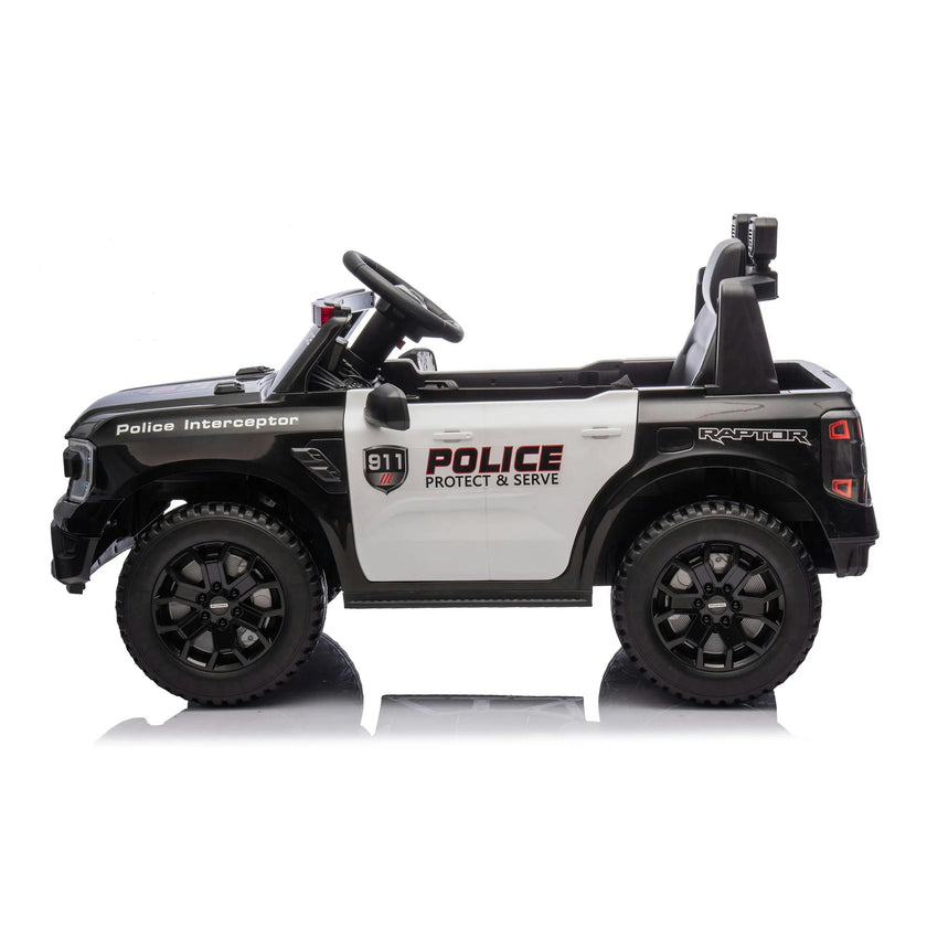12V Licensed Ford Raptor Police Interceptor Kids Ride-On Truck