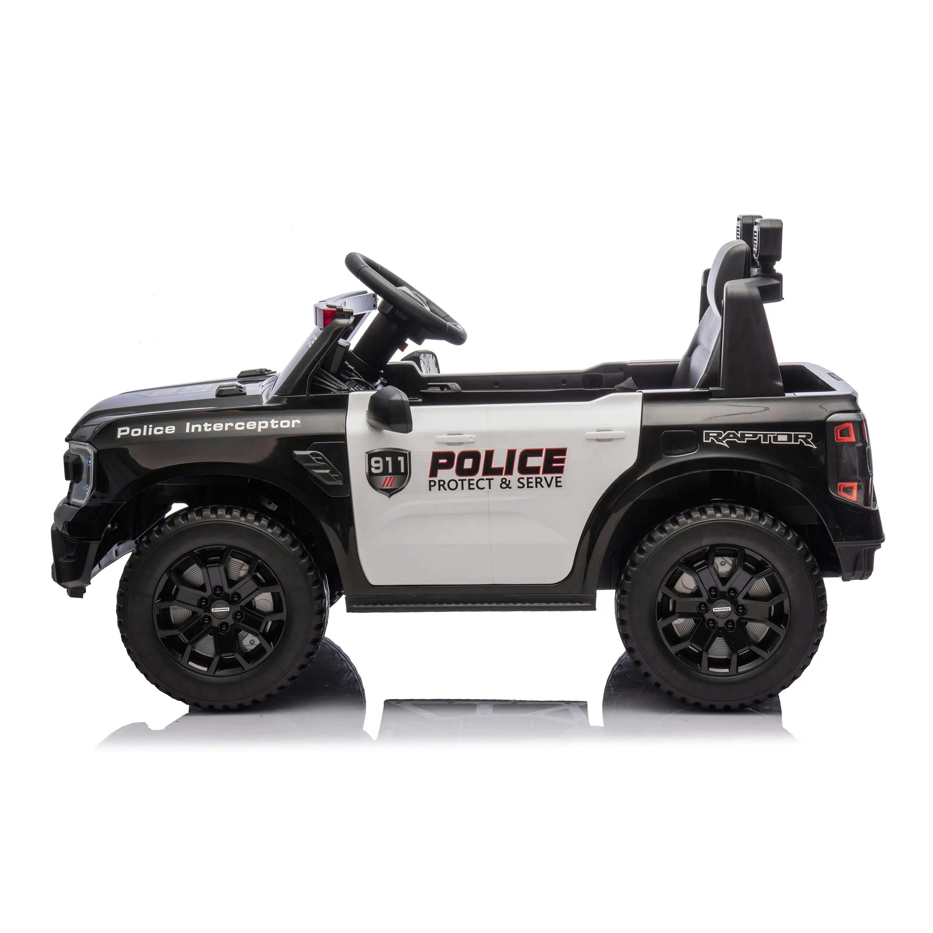 12V Licensed Ford Raptor Police Interceptor Kids Ride-On Truck