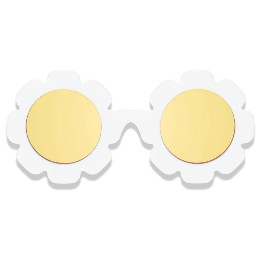 White Daisy Flower I Polarized Yellow Mirrored Lenses