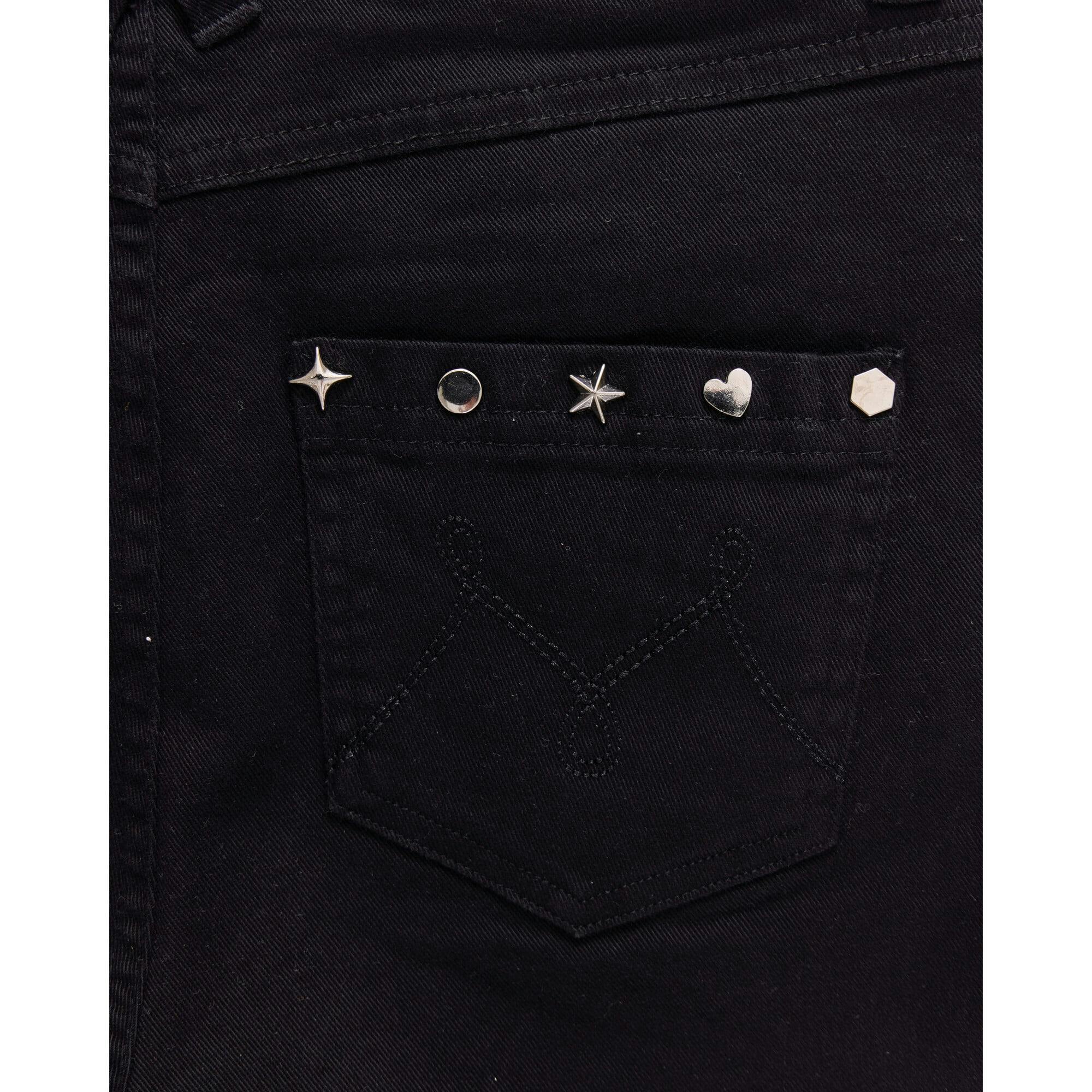 Girls Twill Stud Short in Black