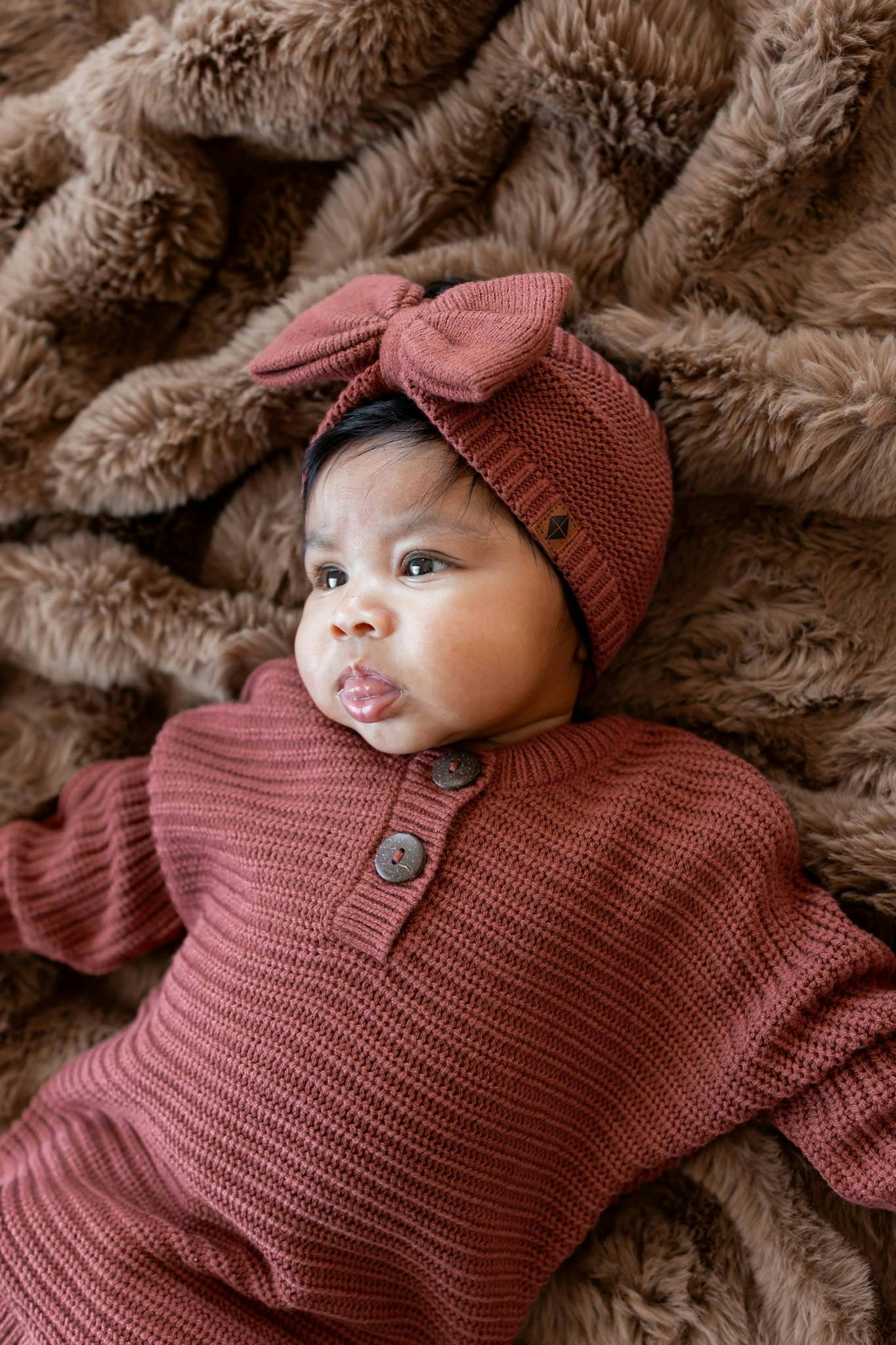 Chunky Knit Romper in Ember