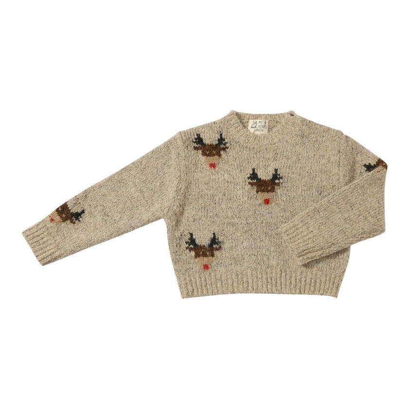 RUDY Beige reindeer Sweater