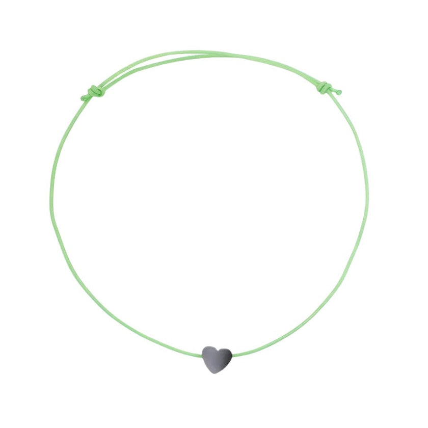 Dark Heart Hematite Charm Bracelet