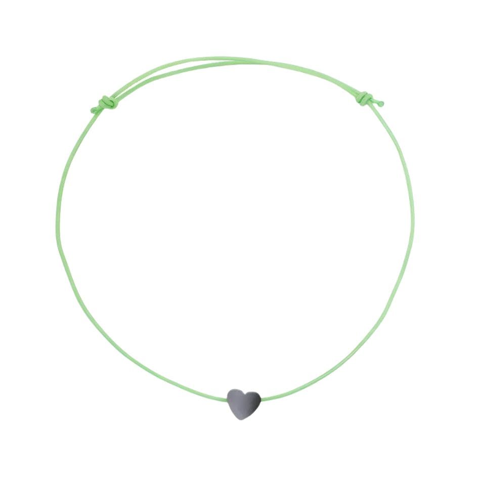 Dark Heart Hematite Charm Bracelet