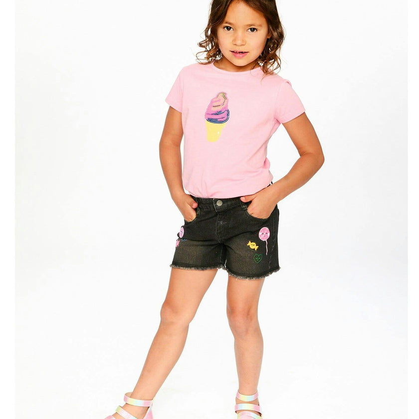 Organic Cotton Jersey Ice Cream T-Shirt Pink