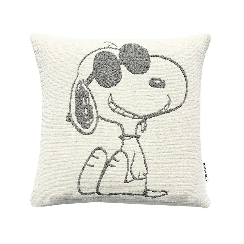 Cushion Cover PEANUTS SUNGLASSES Cotton Black / White 20 x 20in