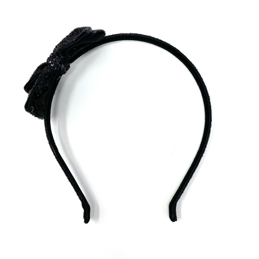 Glitter Bow Headband, Black
