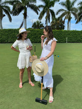 Zinnia Sun Hat - Wide & Short Lace Eyelet Ribbon