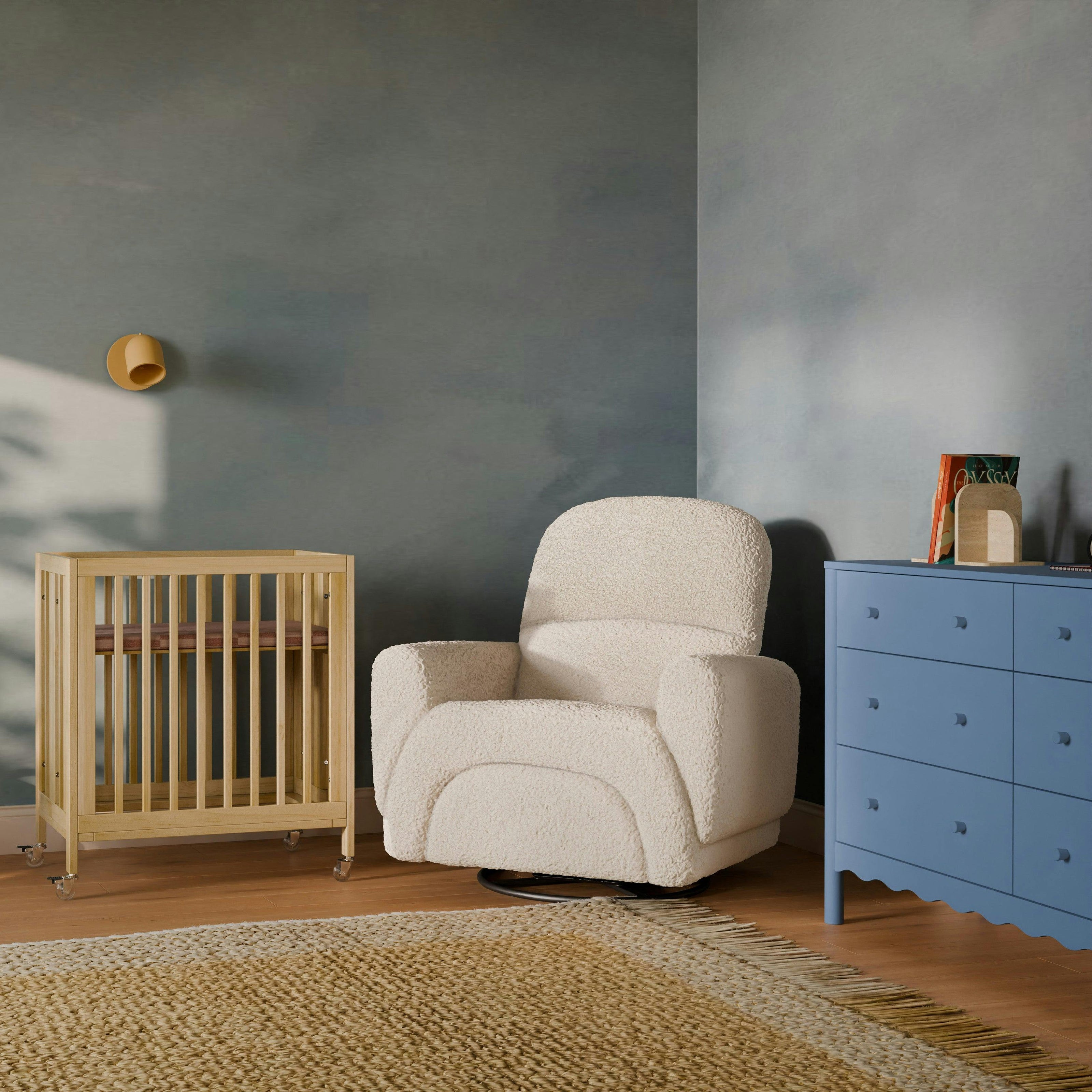 Babyletto Rainbow Recliner and Swivel Glider in Teddy Loop