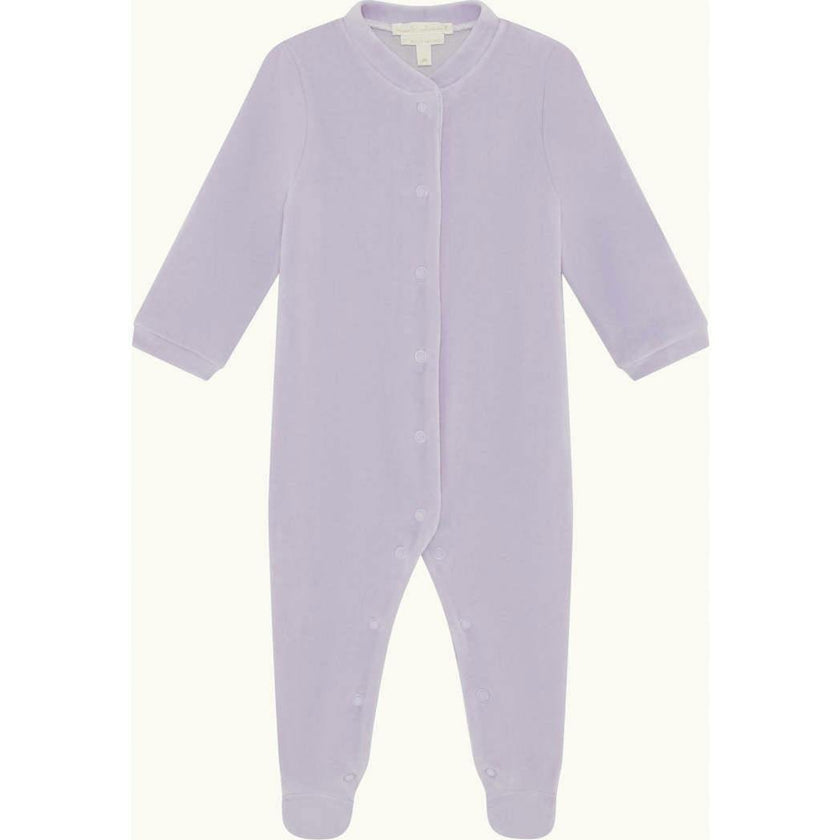 Velour Angel Wing Sleepsuit - Silver & Lilac