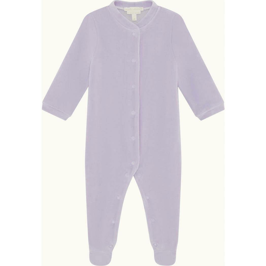Velour Angel Wing Sleepsuit - Silver & Lilac
