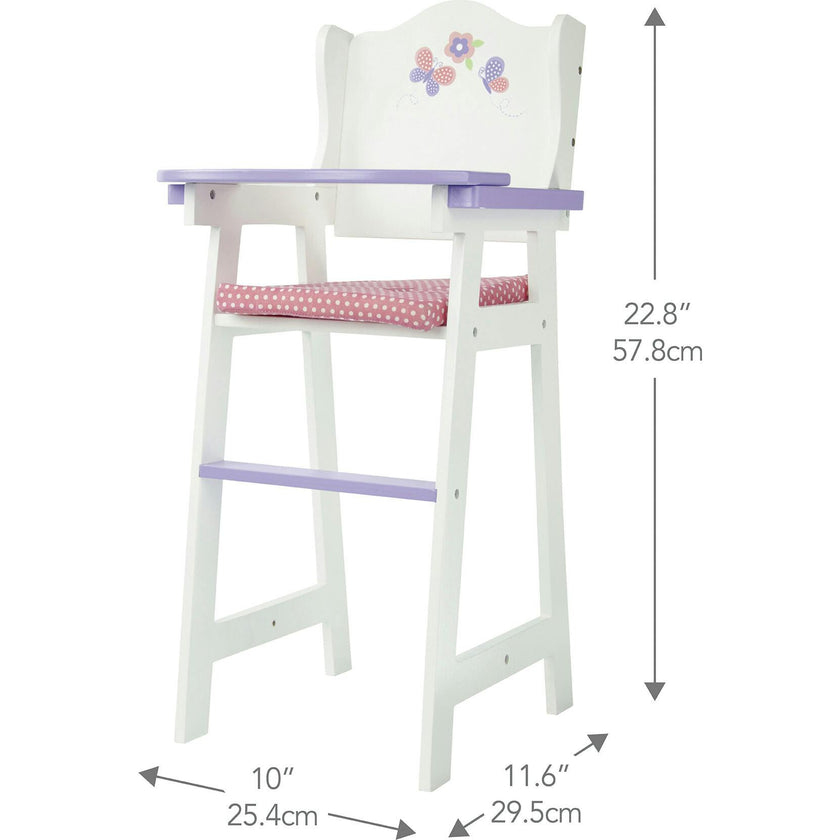 Olivia's Little World Wooden Baby Doll High Chair