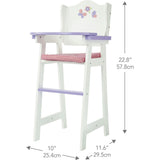 Olivia's Little World Wooden Baby Doll High Chair
