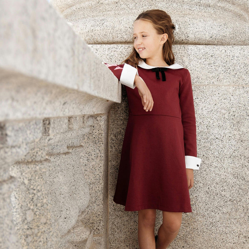 French Look Ponte Dress with Bow