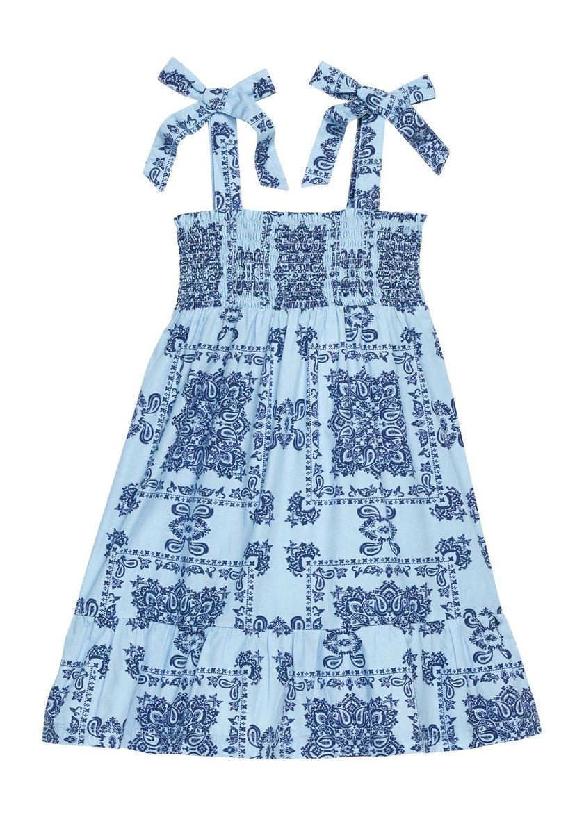 Wide Strap Lucy Dress - Boho Blue