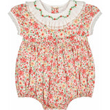 Celestine Red Floral Smocked Romper