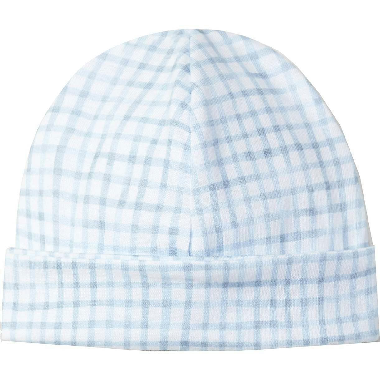 LARANJINHA Windowpane Baby Hat - Blue