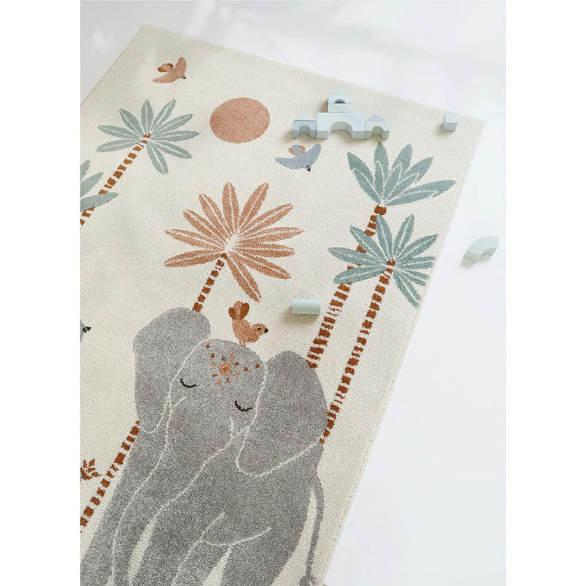 Malena Velvet Graphic Print Rectangular Rug