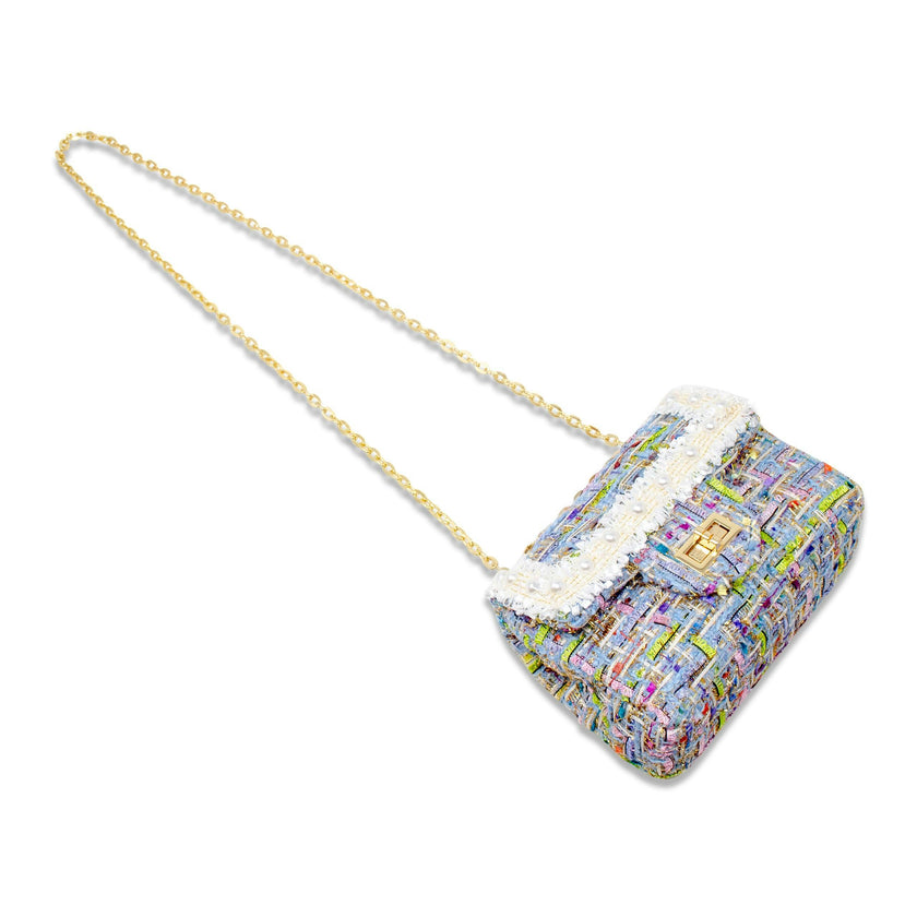 Classic Tweed Pearl Handbag