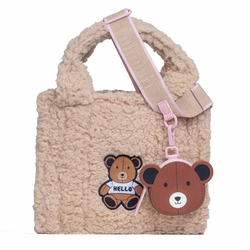 Sherpa Tote Bag – Cozy, Colorful & Convertible with Matching Coin Purse, Teddy Bear