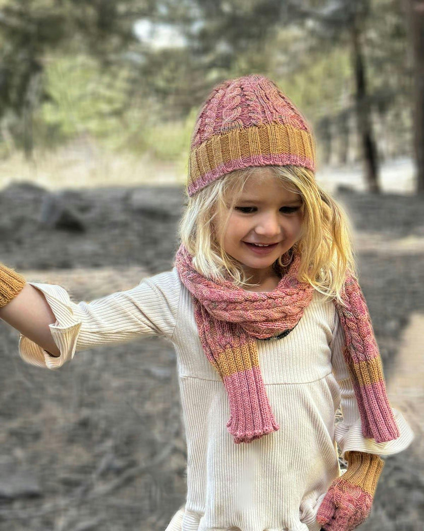 Kids Braided Rib Trim Scarf