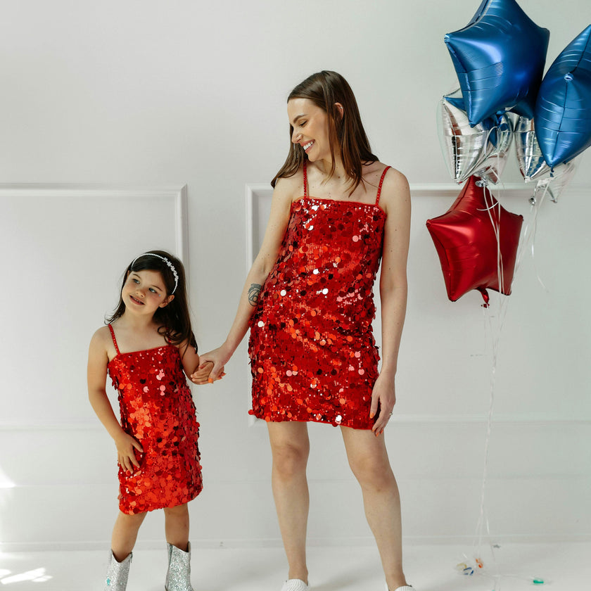 Paillette Ruby Party Dress