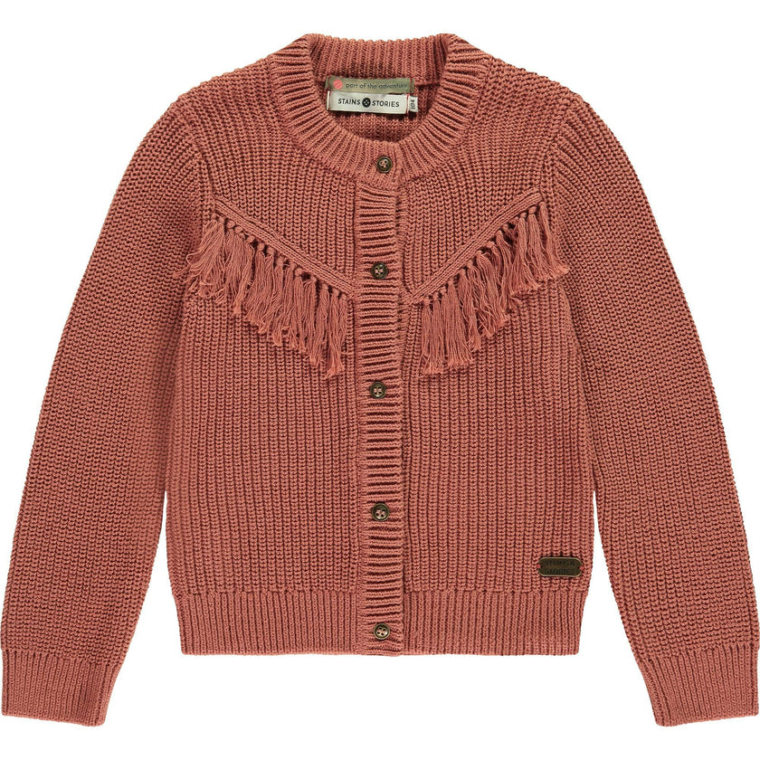 Rib Knit Tassel Cardigan