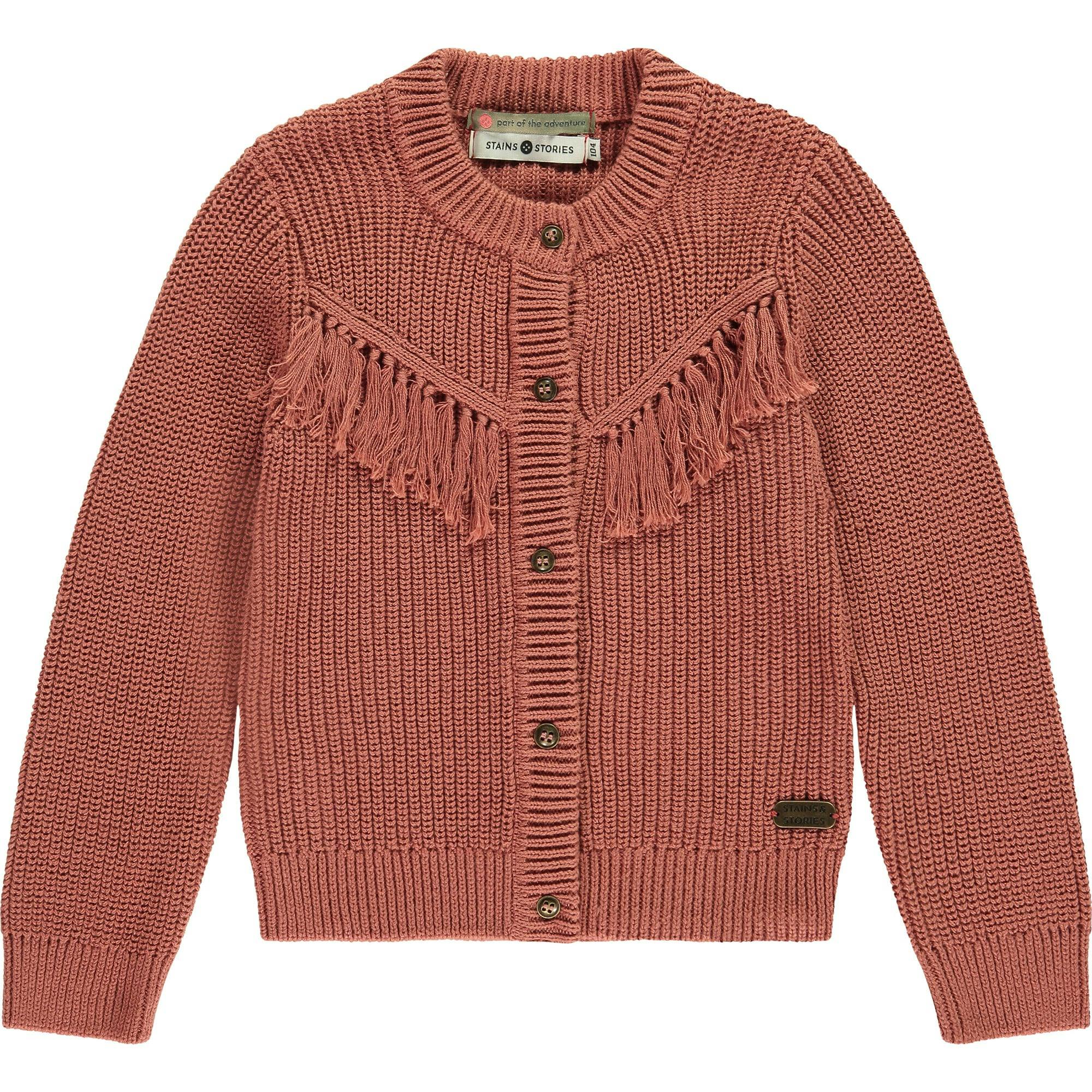 Rib Knit Tassel Cardigan