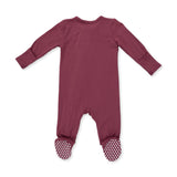Solid Oxblood Red - 2 Way Zipper Footie