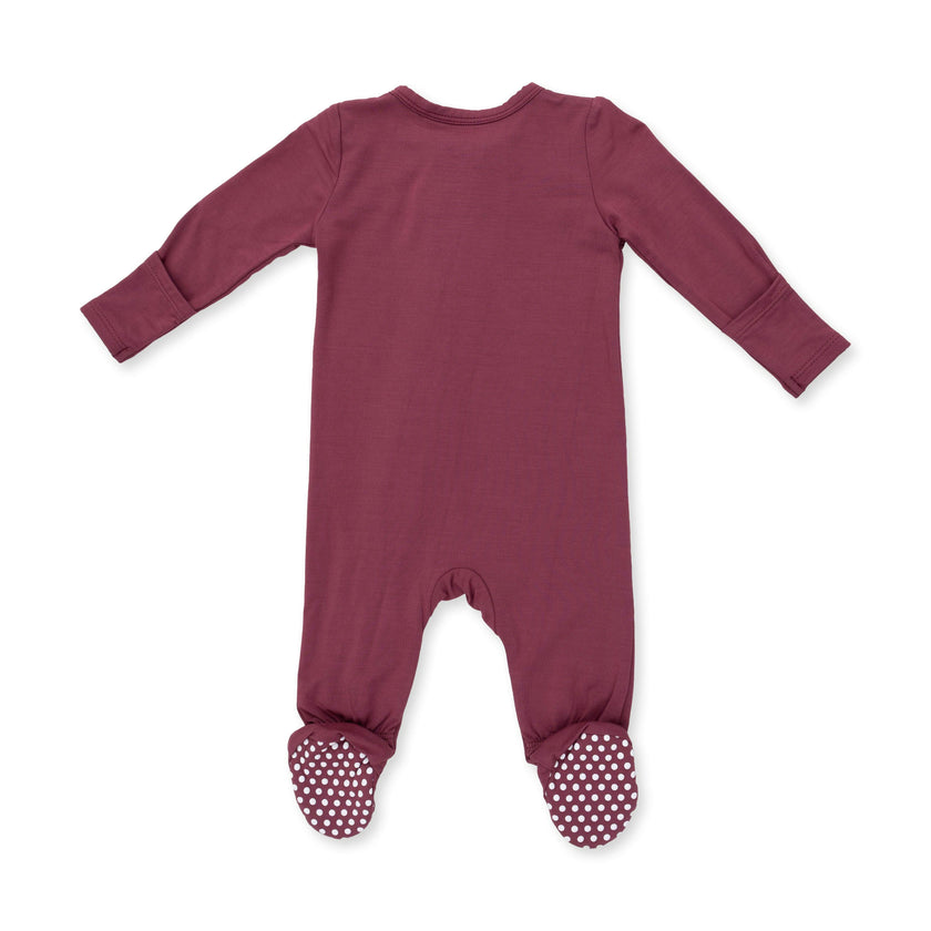 Solid Oxblood Red - 2 Way Zipper Footie