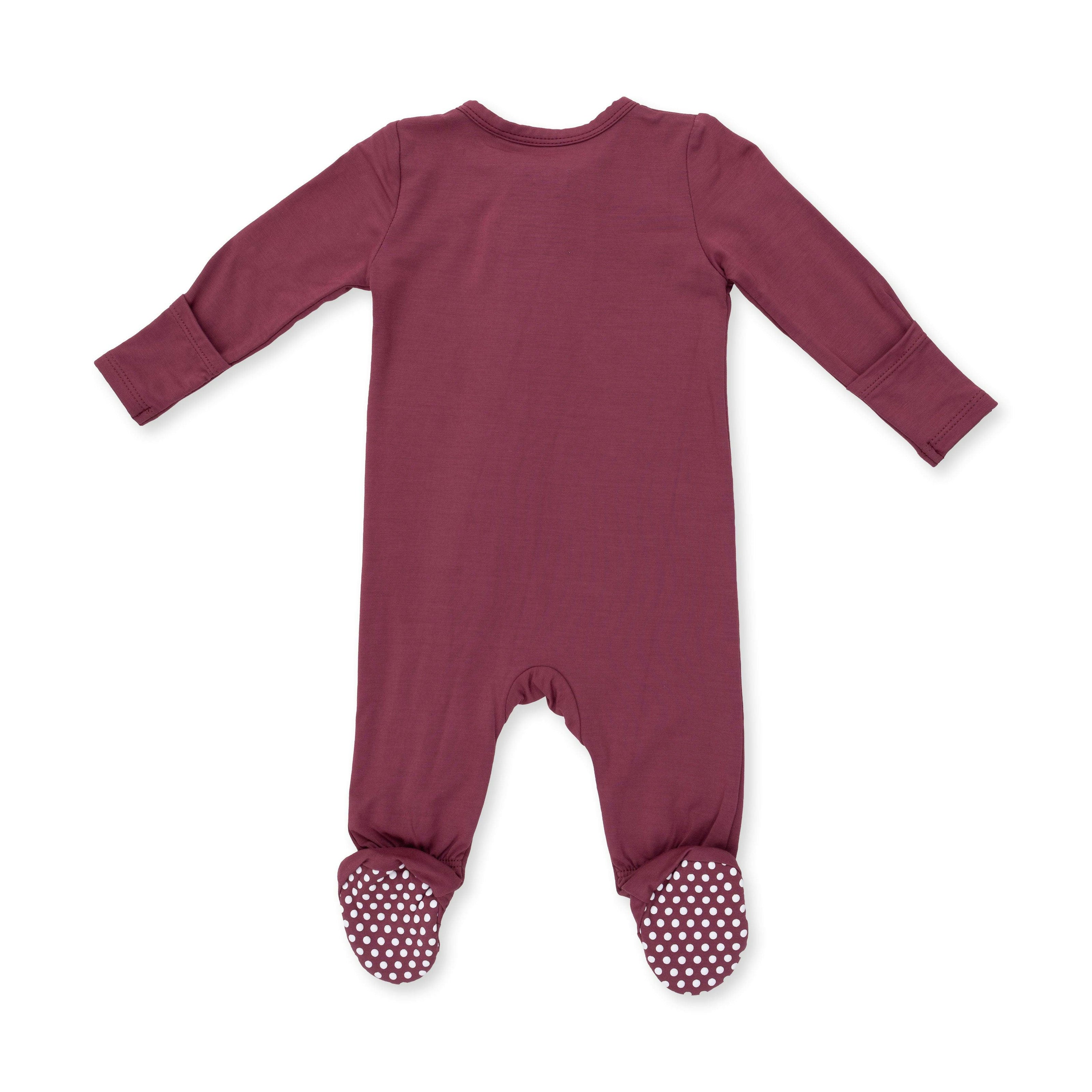 Solid Oxblood Red - 2 Way Zipper Footie