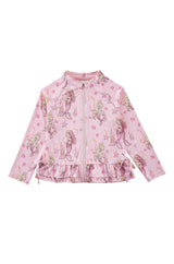 Raya UPF 50+ Ruffled Zip Up Sun Protection Jacket, Mermaid