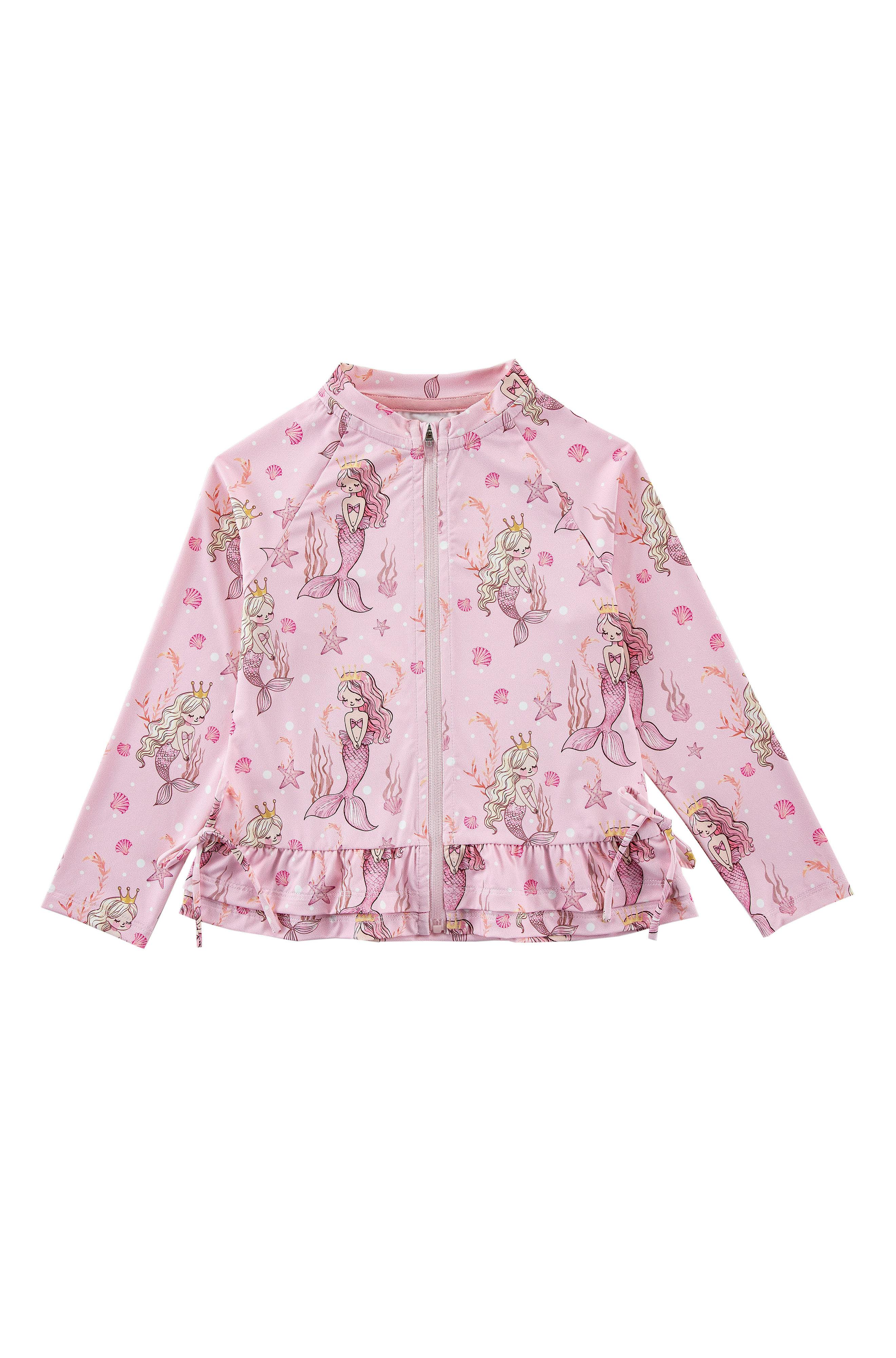 Raya UPF 50+ Ruffled Zip Up Sun Protection Jacket, Mermaid