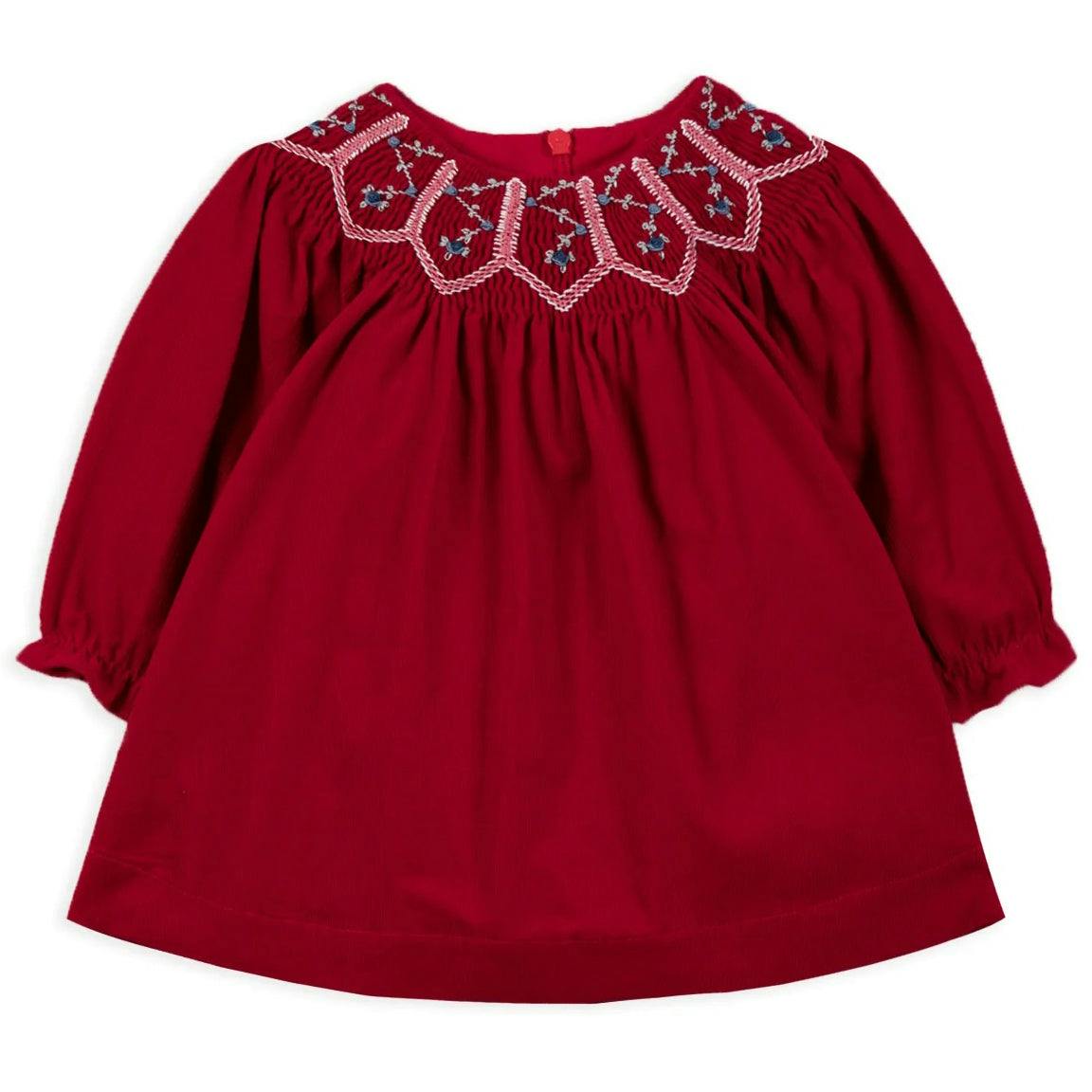 TARTINE ET CHOCOLAT Poinsettia Baby Dress - Cerise