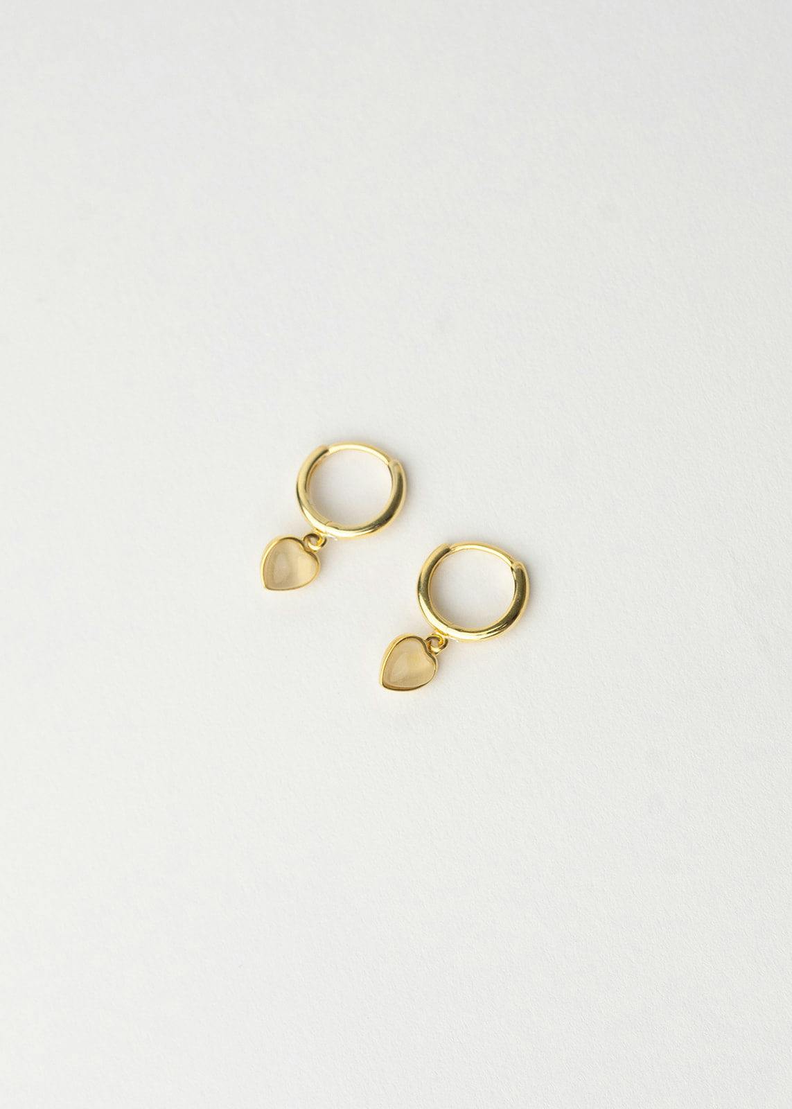 Opal Heart Earrings