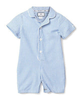 Baby's Twill Summer Romper in French Blue Heritage Stripe